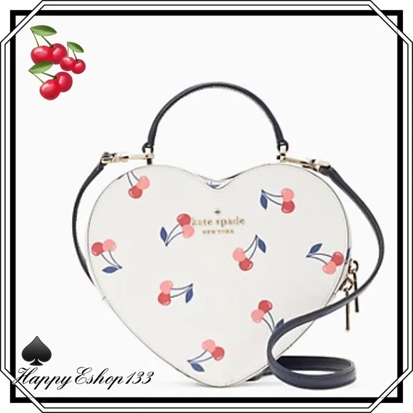 โ ๏ธ๐ kate spade โ ๏ธ ๐ Love shack Cherry Printed Heart Crossbody Box Bag, Cream - Picture 1 of 6